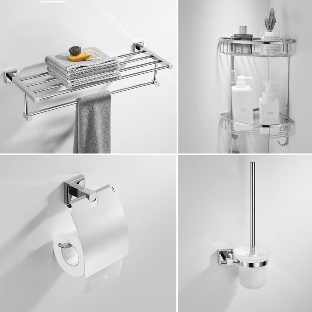 Modern Bathroom Accessory Set Full Copper Silver Perfect for Efficient Bathroom Use