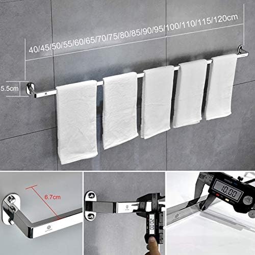 Stainless Steel Wall-Mounted Towel Rail 40-120cm with Brushed Finish