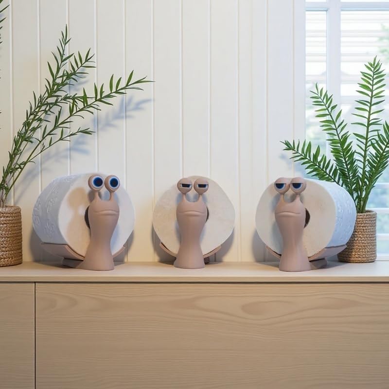 Get creative with Toilet Paper A Funny Sheep-Free Standing Bathroom Holder for Home Decor Snail with Big Eyes 1PCS