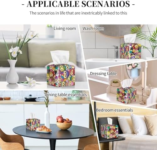 Stylish Cartoon Owl Print Leather Tissue Box Holder