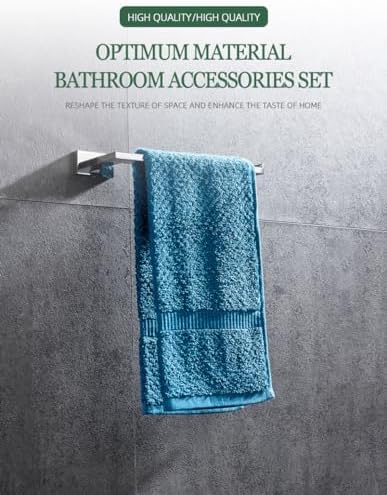 Bath Room Essential Kit Set Stainless Steel Towel Bar Robe Holders