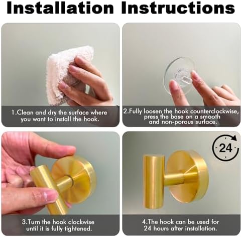 Wall-Mounted Shower Towel Hook Set 2-Pack