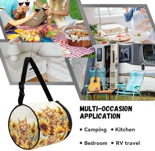 Sunflower Cat Camping Toilet Paper Holder