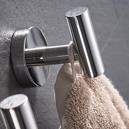 Marmolux Acc Single Coat Towel Hook Polished Chrome Bathroom Kitchen Towel Holder with Hat and Bag Hanger