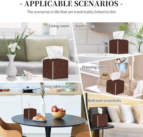 Sturdy Square Leather Tissue Box Holder