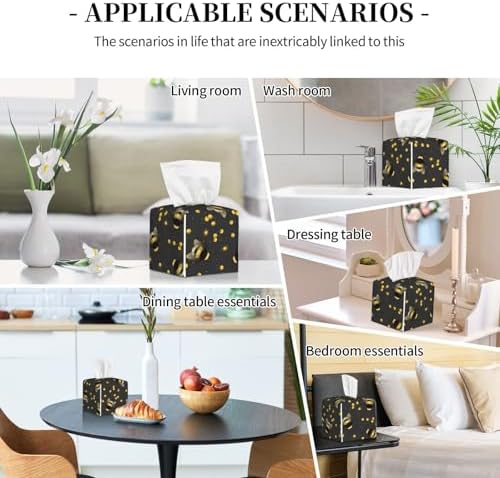 Bee Print Leather Tissue Box Holder