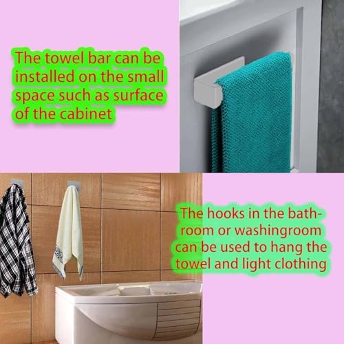 Ultimate Two-in-One Towel Hook Holder Self-Adhesive Durable bathroom Kitchen Essential