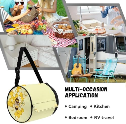 Sunflower Bee Camping Toilet Paper Holder Foldable