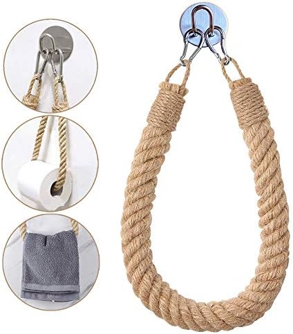 Nautical Rope Toilet Paper Holder Yellow