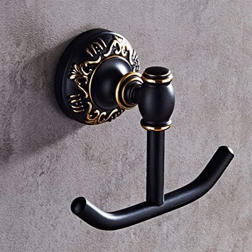 Bathroom Accessory Set Space-Saving Towel Paper Holder Black Gold coated Aluminum