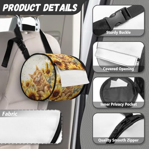 Sunflower Cat Camping Toilet Paper Holder