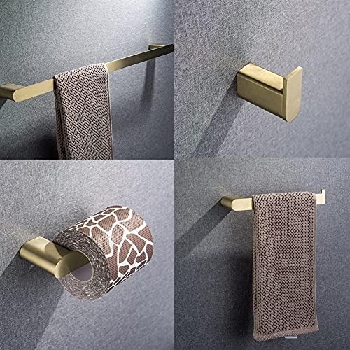 ANBNKA Brushed Gold Stainless Steel Towel Bar Set