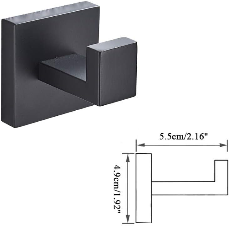 IsolaY Black Robe Hook Bathroom Hardware - Durable Towel Rail With 35 Pints Storage Modern Design Easy to Install