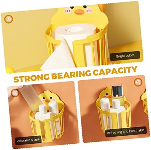 Two-Piece Yellow Paper Towel Holder for Bathroom Storage