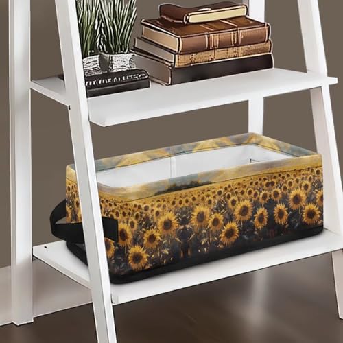 Voxugoniy Sunflower Toiletry Organizer - Waterproof Washable Toilet Paper Holder Bin