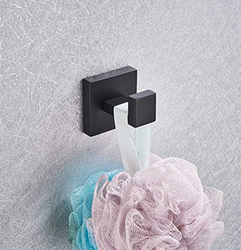 IsolaY Black Robe Hook Towel Rail Bar Hanger 1 Piece