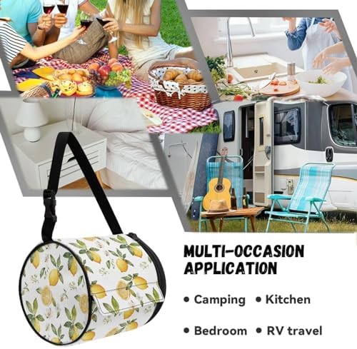 Lemon Print Oxford Fabric Toilet Paper Organizer Bag for Home Bathroom