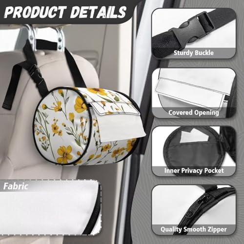 Vibrant toilet paper holder with adjustable straps and anti-stain protection