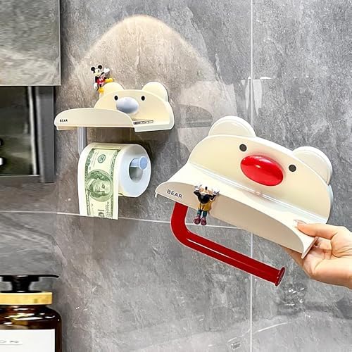 HZZCSM Suction Cup Toilet Paper Holder No Drill Mount for Small Spaces Yellow