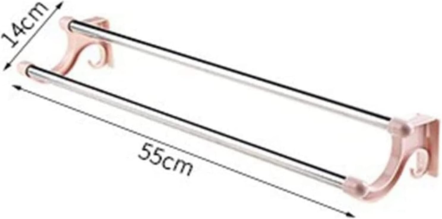 Bathroom Towel Holder with Dual Towel Rack wall mount easy to install high quality stainless steel bar double rod design
