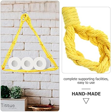 Alipis 2 piece Wall-Mounted Cotton Rope Tissue Holder Stylish Space-Saving Storage Solution for Bathroom Kitchen