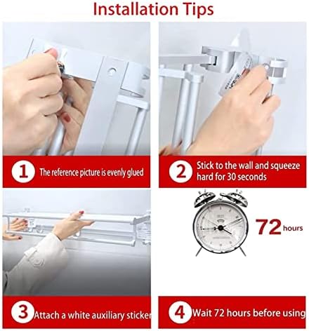 ALDEPO Towel Rail Towel Holder Punch Free Shower Rack Bathroom Organizing Essential