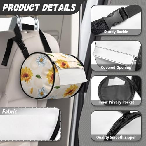 Daisy Sunflower Cozy Toilet Paper Roll Bag