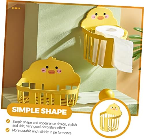 Two-Piece Yellow Paper Towel Holder for Bathroom Storage