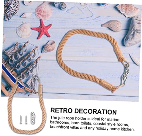 HoliBANNA Retro Toilet Paper Towel Holder with Nautical Rope Decor for Bathroom