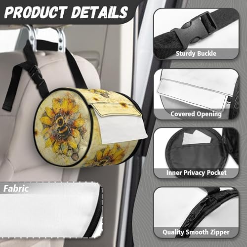 Zanxiantu 16x16x16 Soft Zippered Adjustable Camping Toilet Paper Storage