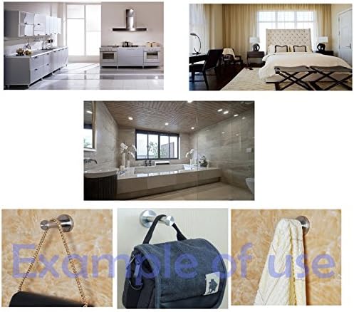 Elegant Stainless Steel Brushed Short Bath Towel Hooks Set of 6