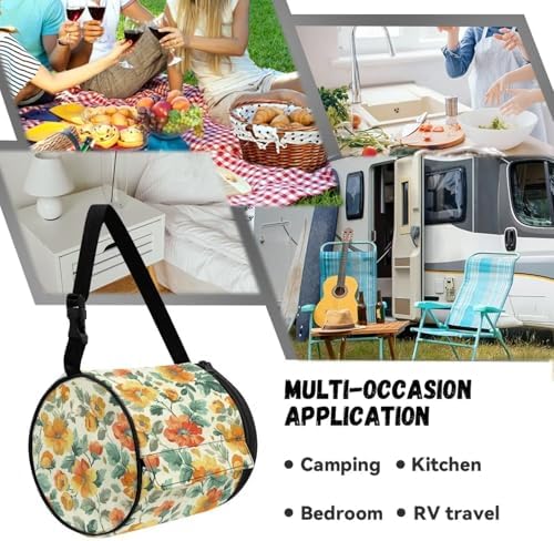 Flower Patterns Outdoor Toilet Paper Holder Reusable Portable for Camping RV Bathroom Decor