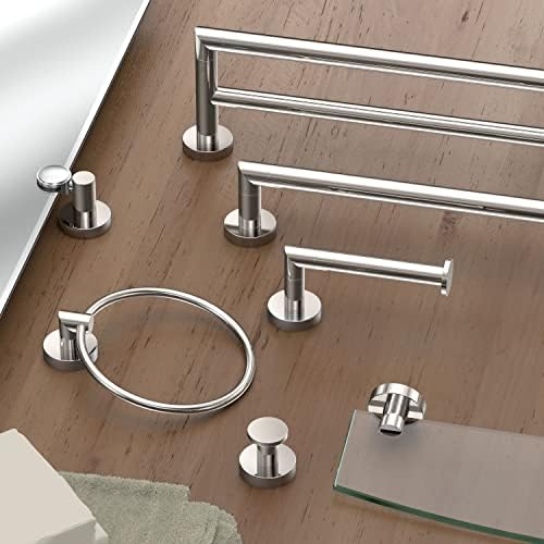 Sturdy double robe hook with Polished Nickel finish