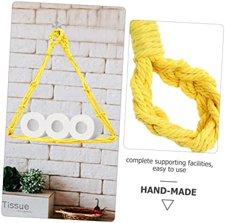 Elegant Wall-Mounted Toilet Paper Holder with Braided Cotton Rope