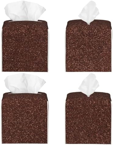 Sturdy Square Leather Tissue Box Holder