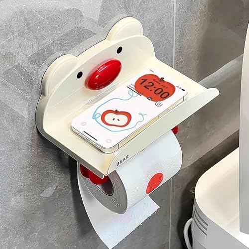 HZZCSM Suction Cup Toilet Paper Holder No Drill Mount for Small Spaces Yellow