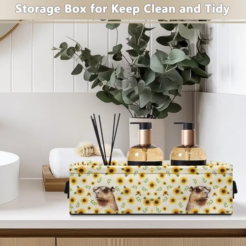 Voxugoniy Waterproof Washable Toilet Paper Basket with Handle for Bathroom Storage