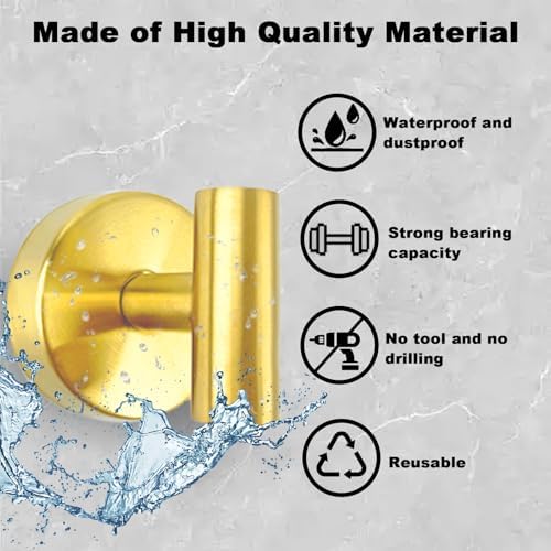 Wall-Mounted Shower Towel Hook Set 2-Pack