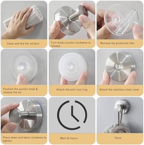 Canareen Suction Cup Hangers for Towels Durable Easy-to-Install Multi-Surface Use