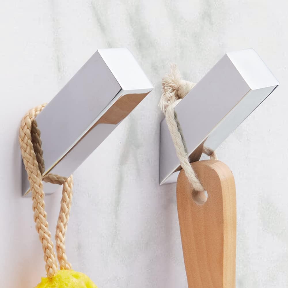 NIN_metric row Chrome Stainless Steel Towel Hooks Set for Bathroom Living Room