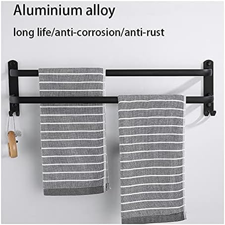 30cm Wall-Mounted Aluminum Black Towel Rail