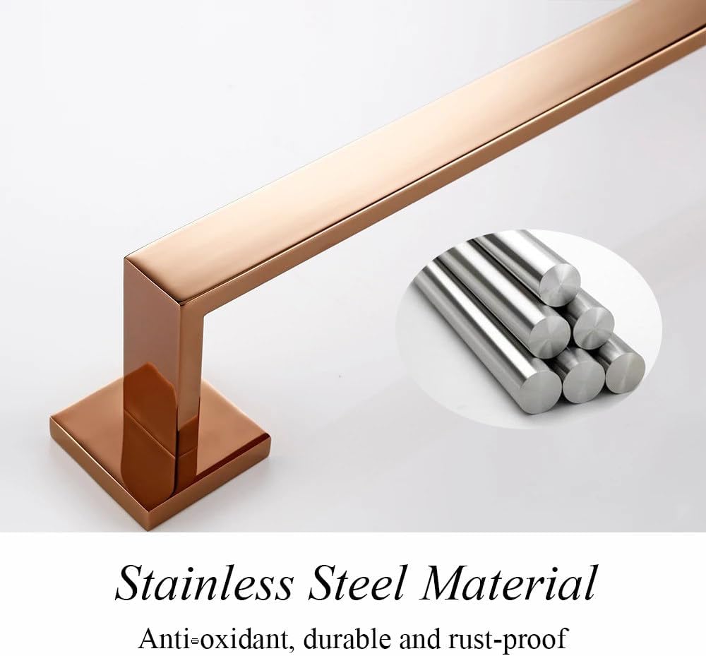 Polishing Rose enhances the bathrooms elegance and functionality with a premium stainless steel towel rack