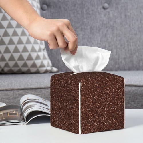 Sturdy Square Leather Tissue Box Holder