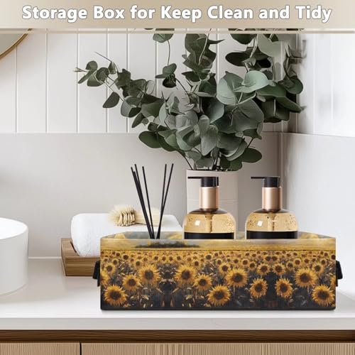 Voxugoniy Sunflower Toiletry Organizer - Waterproof Washable Toilet Paper Holder Bin
