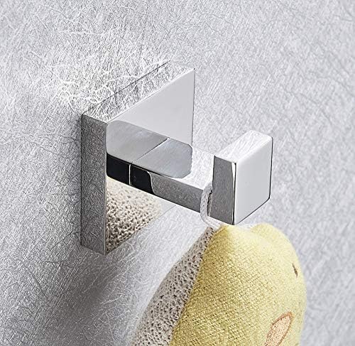 Premium Chrome Bath Towel Holder Set with Chrome Robe Hook