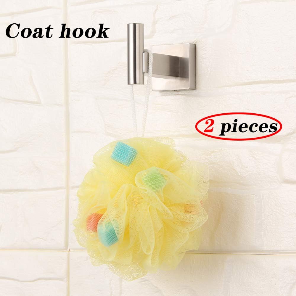 Sturdy 304 Steel Bathroom Coat Hook Single TowelRobe Clothes Hook for Bath Kitchen Garage with Matt Black Finish