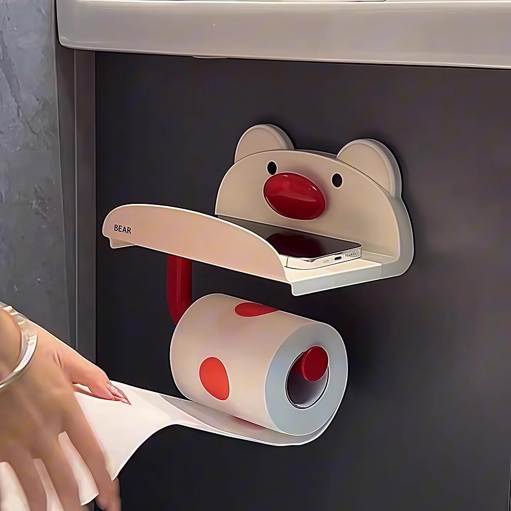 HZZCSM Suction Cup Toilet Paper Holder No Drill Mount for Small Spaces Yellow