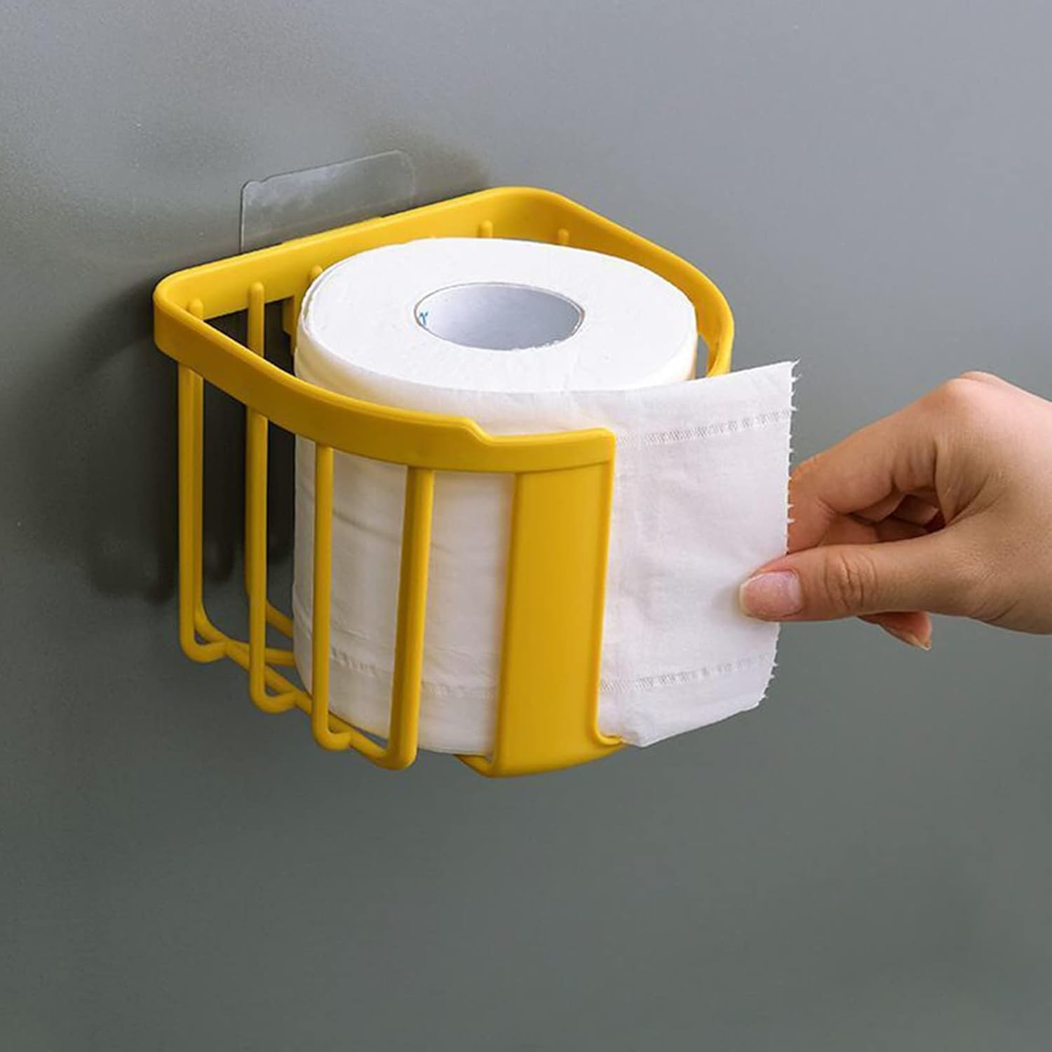 Perfect Solution for Space-Saving Toilet Paper Storage Wall-Mounted Holder Yellow
