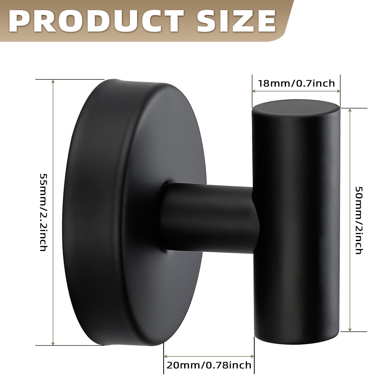 Heavy Duty Suction Cup Shower Hooks for Bathroom - Matte Black 4-Pack with Easy Installation