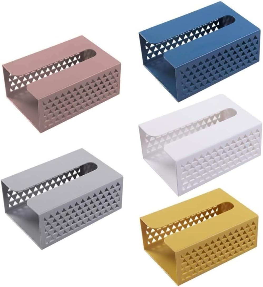 TOWINE Yellow Wall-Mounted Toilet Paper Holder Creative Tissue Box Free Punching Paste Storage Bag